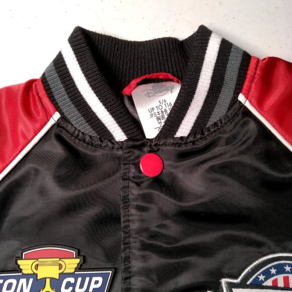 Disney Parks Cars Movie Lightning McQueen Satin Bomber Jacket Youth 5/6 Racing - Picture 15 of 16